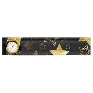 Seamless pattern with Golden Stars Nameplate