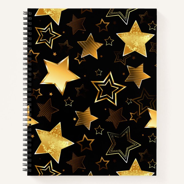 Seamless pattern with Golden Stars Notebook (Front)