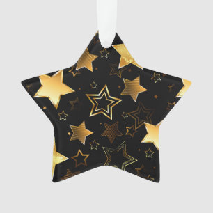 Seamless pattern with Golden Stars Ornament