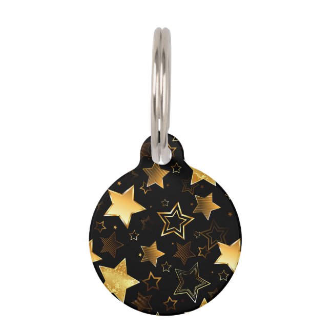 Seamless pattern with Golden Stars Pet Tag (Front)