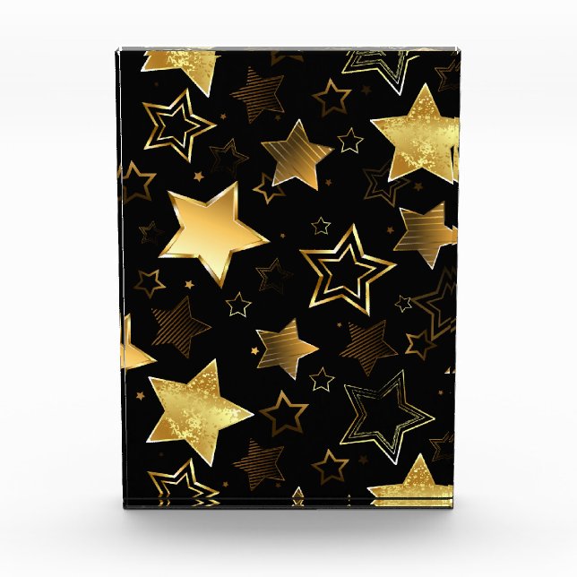 Seamless pattern with Golden Stars Photo Block (Front)