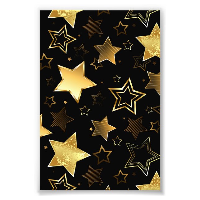 Seamless pattern with Golden Stars Photo Print (Front)