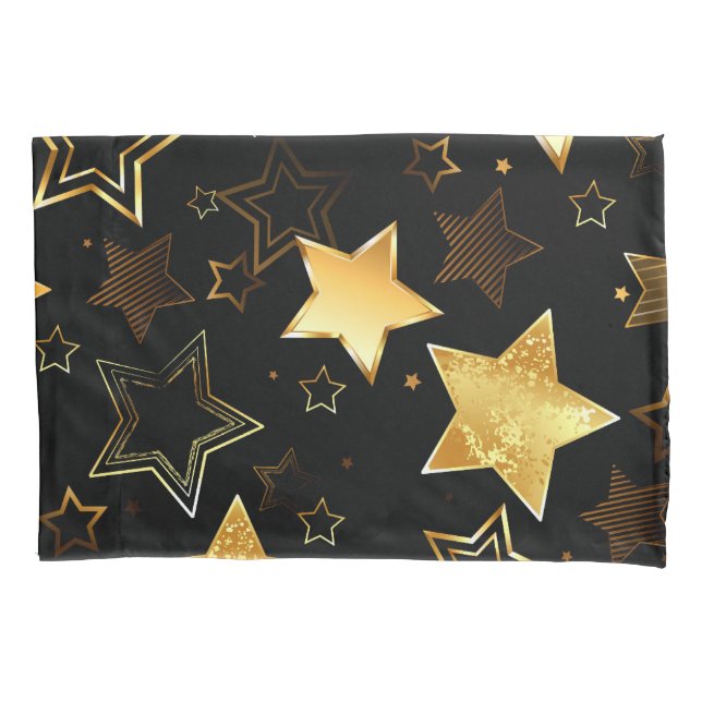 Seamless pattern with Golden Stars Pillowcase (Front-Left)