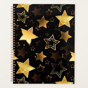 Seamless pattern with Golden Stars Planner