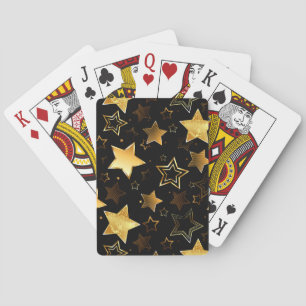 Seamless pattern with Golden Stars Playing Cards
