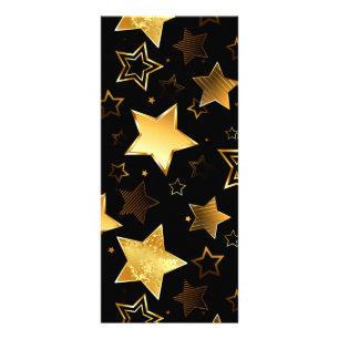 Seamless pattern with Golden Stars Rack Card