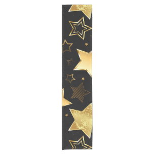 Seamless pattern with Golden Stars Short Table Runner