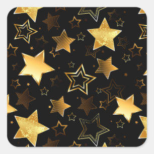 Seamless pattern with Golden Stars Square Sticker
