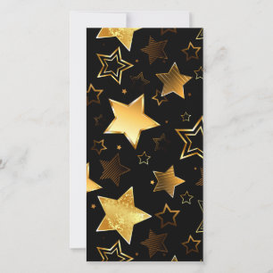 Seamless pattern with Golden Stars Thank You Card