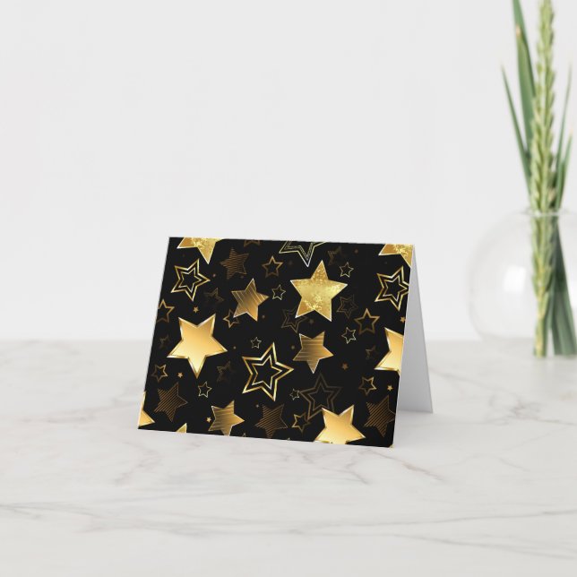 Seamless pattern with Golden Stars Thank You Card (Front)