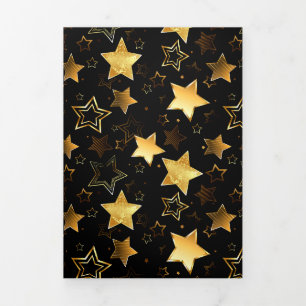 Seamless pattern with Golden Stars Tri-Fold Programme