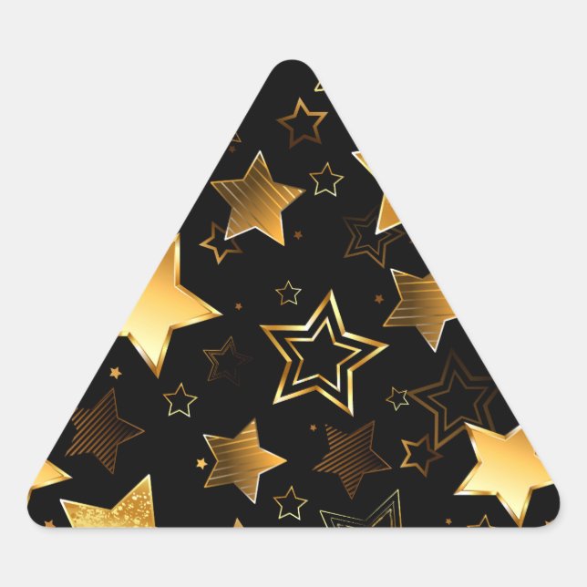 Seamless pattern with Golden Stars Triangle Sticker (Front)