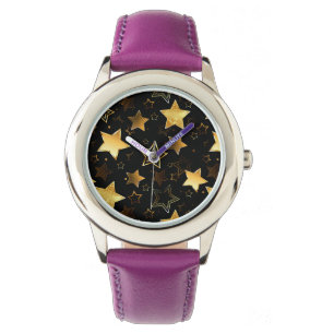 Seamless pattern with Golden Stars Watch