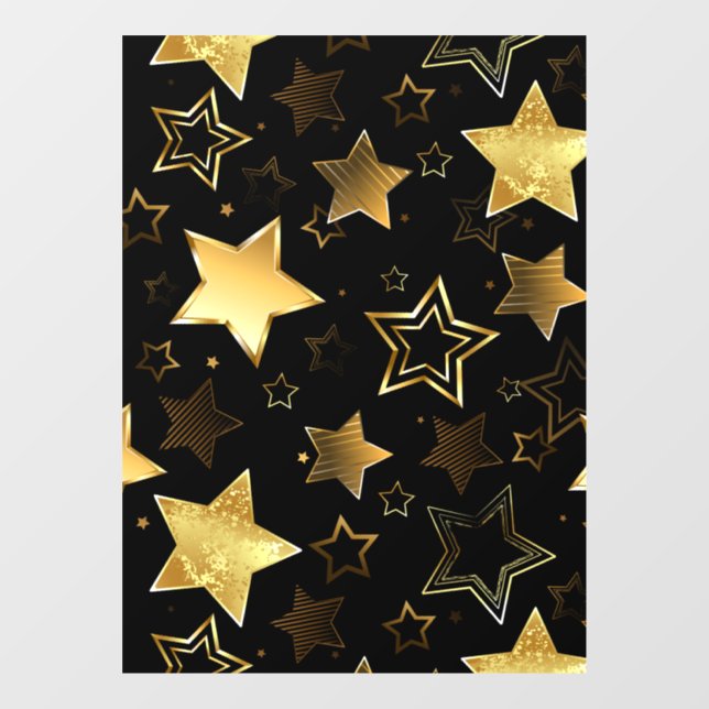 Seamless pattern with Golden Stars Window Cling (Sheet)