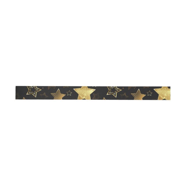Seamless pattern with Golden Stars Wrap Around Label (Individual)