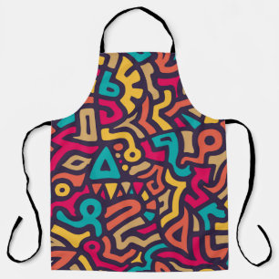 Seamless Pattern with Graffiti Curve Shapes. Mix o Apron