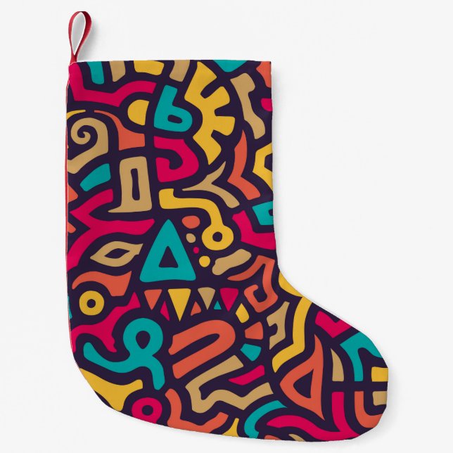 Seamless Pattern with Graffiti Curve Shapes. Mix o Small Christmas Stocking (Front)