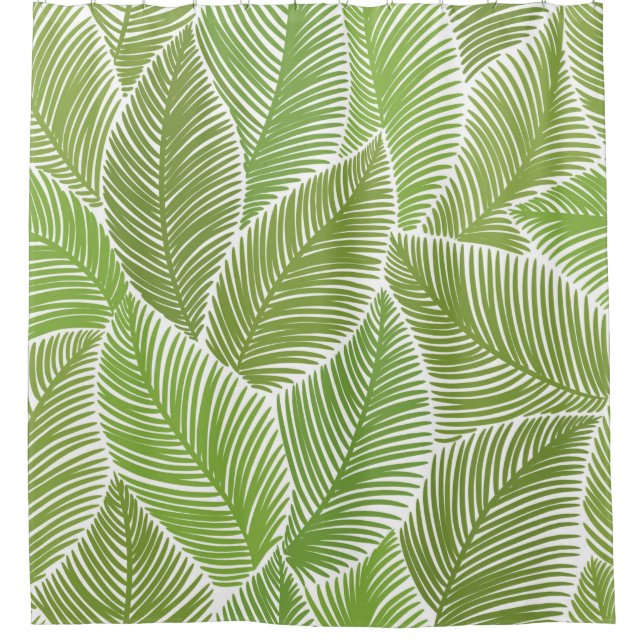 Seamless pattern with green palm leaves (Front)