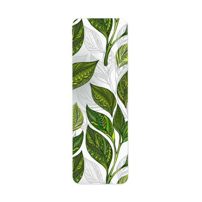 Seamless Pattern with Green Tea Leaves (Front)