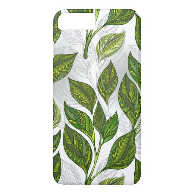 Seamless Pattern with Green Tea Leaves Case-Mate iPhone Case (Back)