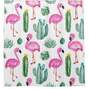 Seamless pattern with green watercolor cactus, suc