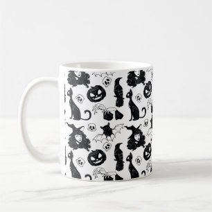 Seamless pattern with Halloween cute hand drawn el Coffee Mug