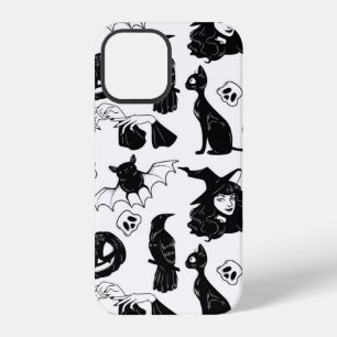Seamless pattern with Halloween cute hand drawn el iPhone 12 Case