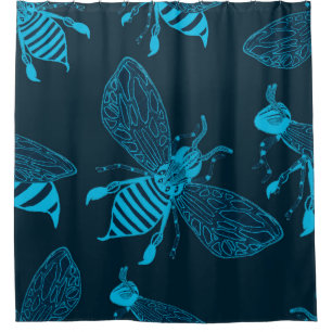 Seamless pattern with hand drawn bees. Fashion ill