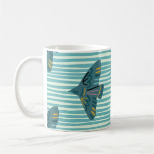 Seamless pattern with hand drawn bird vraetive sil coffee mug