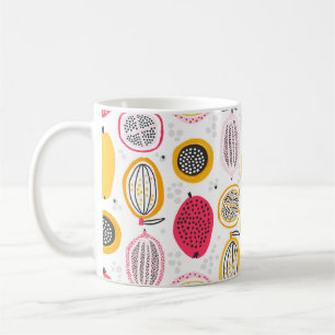 Seamless pattern with hand drawn exotic fruits. Ab Coffee Mug