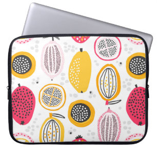 Seamless pattern with hand drawn exotic fruits. Ab Laptop Sleeve