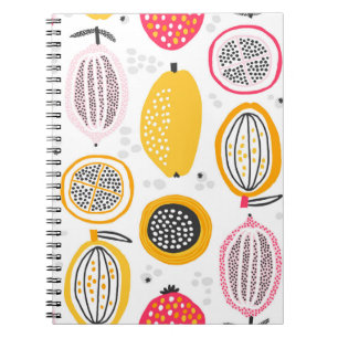Seamless pattern with hand drawn exotic fruits. Ab Notebook