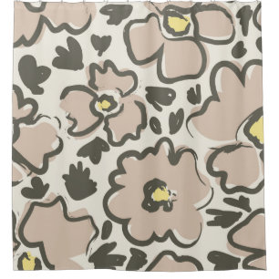 seamless pattern with hand drawn flowers