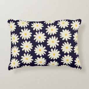Seamless pattern with hand drawn flowers in cream  accent pillow