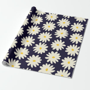Seamless pattern with hand drawn flowers in cream  wrapping paper