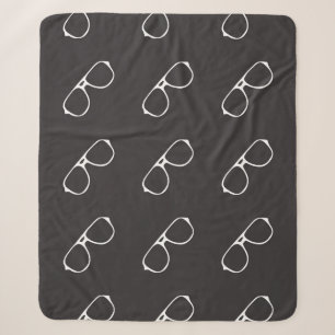 Seamless pattern with hand drawn glasses, fashion sherpa blanket