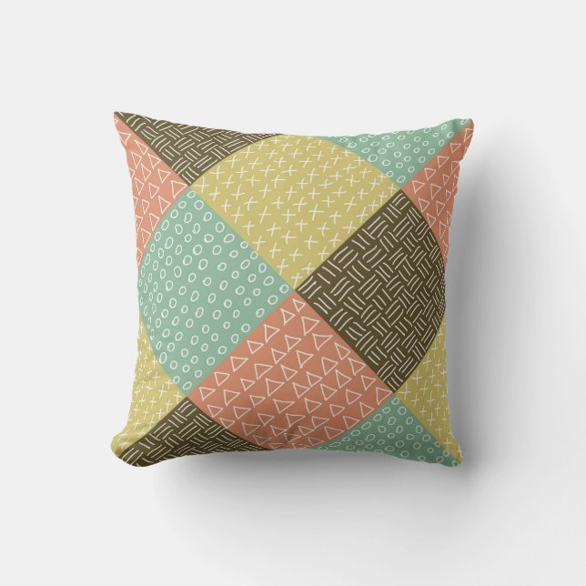  seamless pattern with hand drawn hipster backgrou throw pillow (Front)
