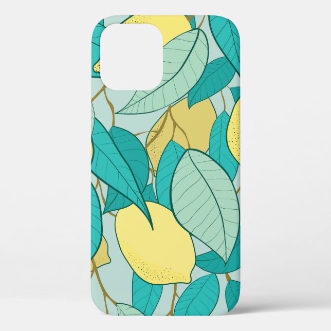 seamless pattern with hand drawn lemon garden Case-Mate iPhone case (Back)