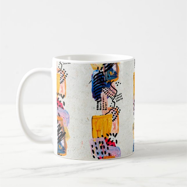 Seamless pattern with hand drawn paint strokes. Ar Coffee Mug (Left)