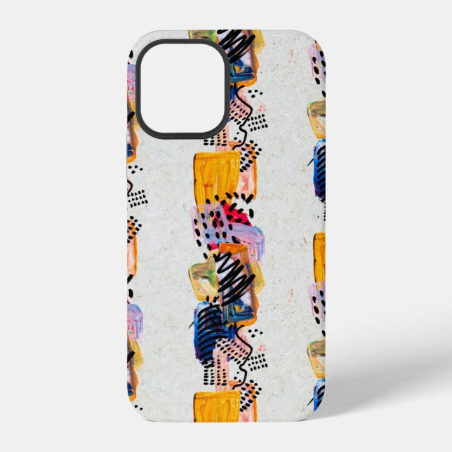 Seamless pattern with hand drawn paint strokes. Ar iPhone Case (Back)