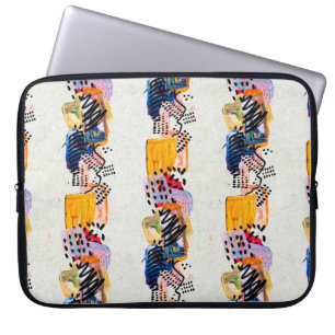 Seamless pattern with hand drawn paint strokes. Ar Laptop Sleeve