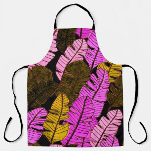 Seamless pattern with hand drawn tropical leaves.  apron