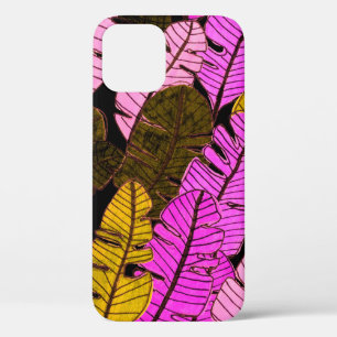 Seamless pattern with hand drawn tropical leaves. iPhone 12 case
