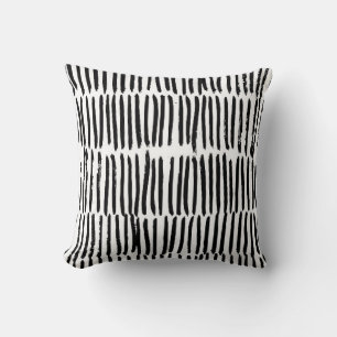 Seamless pattern with hand drawn vertical elements throw pillow