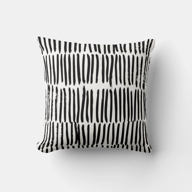 Seamless pattern with hand drawn vertical elements throw pillow (Front)