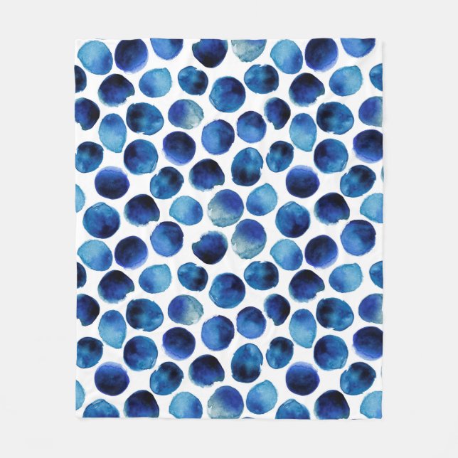 Seamless pattern with hand drawn watercolor stripe fleece blanket (Front)