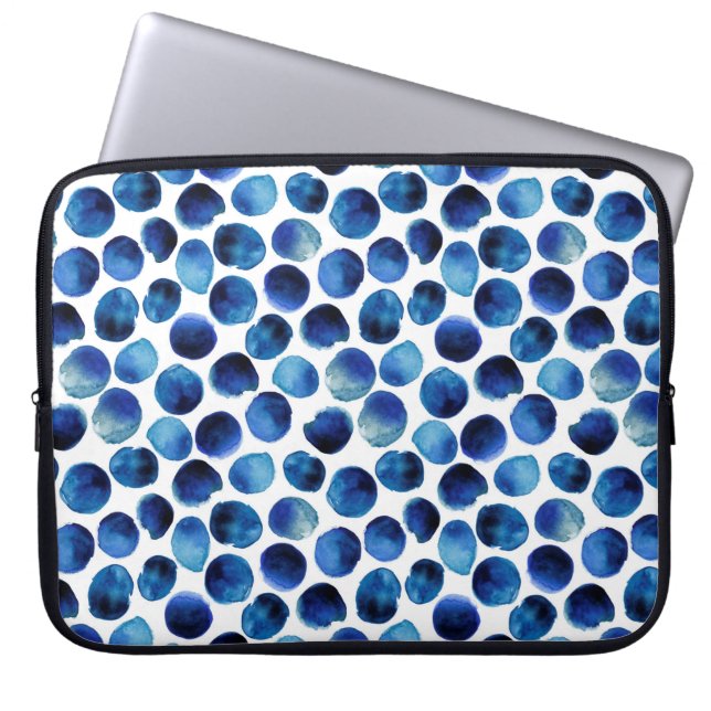 Seamless pattern with hand drawn watercolor stripe laptop sleeve (Front)