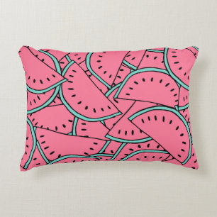 Seamless pattern with hand drawn watermelons. accent pillow