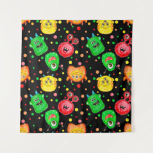 Seamless pattern with hand painted watercolor cute tapestry