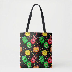 Seamless pattern with hand painted watercolor cute tote bag